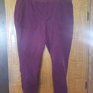 No Boundaries 3X (21) Burgundy Stretch Pants